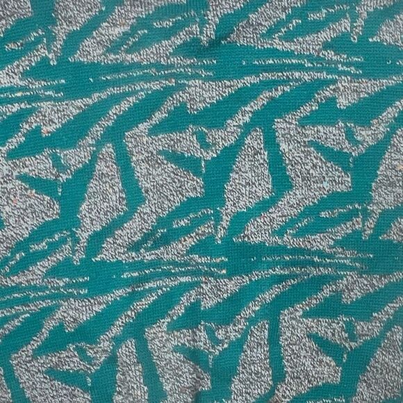 Vintage 90’s Collectif Italy Street Knit Sweater Teal Gray Abstract Size L - Picture 3 of 10
